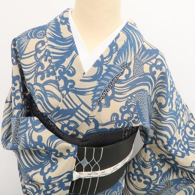 新品 竺仙 流水に鯉 仕立て上がり 夏着物 仕付糸付 綿紅梅 高級浴衣 6219 竺仙 流水に鯉 仕立て上がり 夏着物 仕付糸付 綿紅梅 高級浴衣